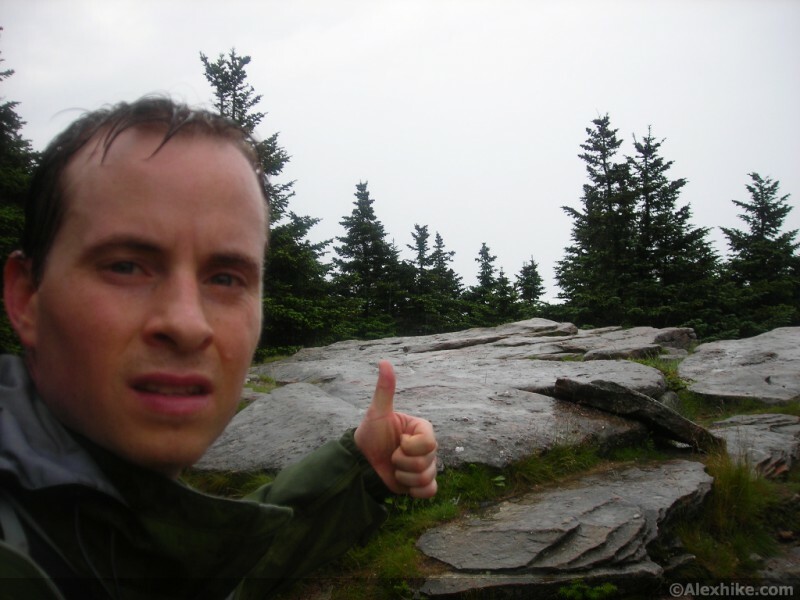 Alex au sommet de Slide Mountain